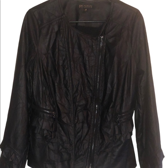 Piccadilly Fashions Small S/P black Ruffle Jacket - Picture 1 of 6
